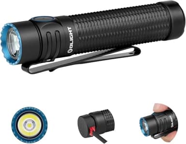 OLIGHT Warrior Mini 3 Lampe de Poche Tactique Puissante 1750 Lumens 240M Torche Rechargeable Flashlight avec 2 Interrupteurs Étanche IPX8 pour Installation et Hydroélectriqu Réparation Randonnée