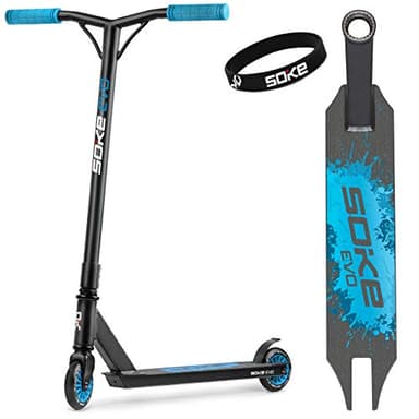 SOKE Evo 100kg Trottinette Freestyle ABEC-9 Carbon - Trottinette Freestyle Adulte pour Skatepark - Trottinette Freestyle Garçons & Filles pour Faire des Tours & Fouets - pour Adolescents 11-15
