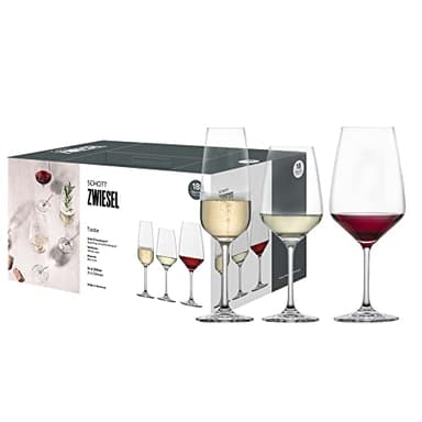 SCHOTT ZWIESEL Premium Box Tulip (lot de 18), set de verres à vin et à champagne intemporels, verres en cristal Tritan résistant au lave-vaisselle, fabriqués en Allemagne (art. n° 124136)