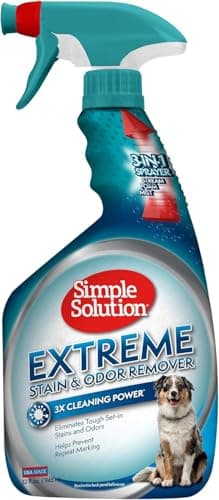 Simple Solution Dissolvant Extreme De Taches Et D'odeurs D'animaux Domestiques, Nettoyant Enzymatique Avec Pouvoir Nettoyant 3X Pro-Bacteria - 945ml
