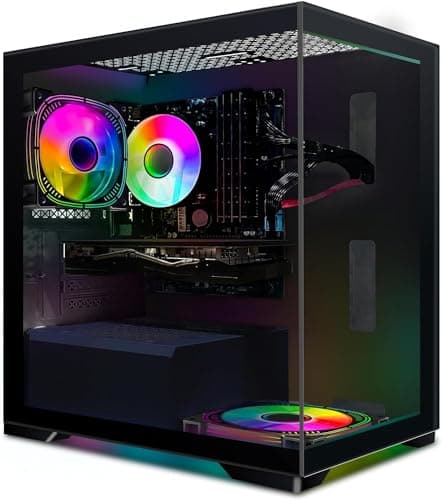 STGsivir PC Gamer Fixe,Ordinateur Gaming,Radeon RX 580 16Go, Core i7 jusqu'à 3,9GHz, 16Go RAM, 512 Go SSD, 600M WiFi, BT 5,0, RGB Fanx2, W10H64