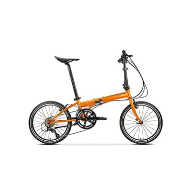 ERSINIAN Vélo Pliant Dahon Bike, Cadre en Acier au Chrome-molybdène, Base de 20 Pouces, Orange, Taille