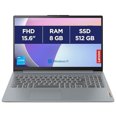 Lenovo IdeaPad Slim 3 15IAH8 - Ordinateur Portable 15.6'' FHD (Intel Core i3-N305, RAM 8Go, SSD 512Go, Intel UHD Graphics, Windows 11 Home) Clavier AZERTY Français - Gris
