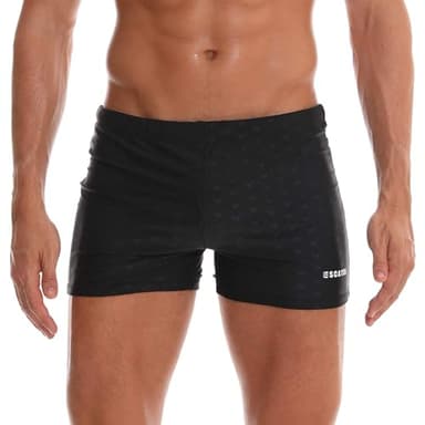 Arcweg Maillot de Bain Homme Boxer Doublure avec Rembourré Souple Amovible Cordon de Serrage Réglable Confortable Noir L（EU）