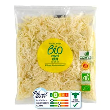 Monoprix Bio Comté râpé au lait cru - Le sachet de 100g