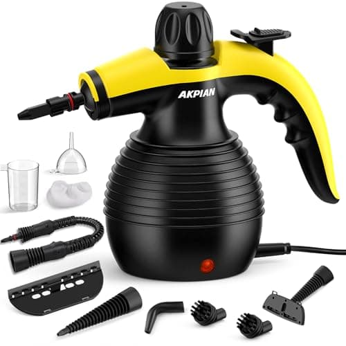 Nettoyeur vapeur à main, nettoyeur vapeur portable, multi-usage, avec serrure de sécurité et kit d'accessoires de 10 pièces pour enlever la saleté, la graisse