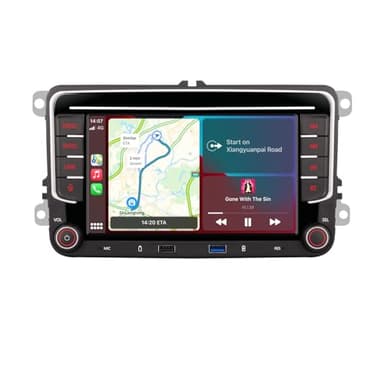 YZKONG Autoradio pour VW Passat Golf MK5 Jetta Caddy EOS Tiguan avec sans Fil Carplay Android Auto, Double Din Screen Car Radio Récepteur, Radio AM/FM, Bluetooth, Port USB