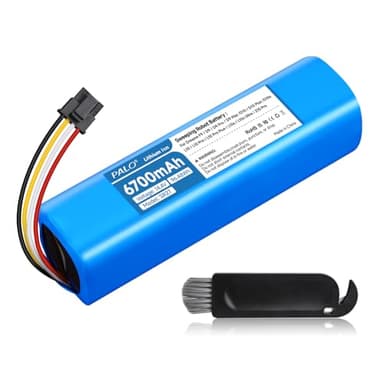 14.4V/6700mAh Lithium Batterie pour Xiaomi Mi Robot Mijia Roborock S5, S6, S7,S50,S55, Dreame L10s Ultra, L10, D9, D9 Pro, D10, D10 Plus, Aspirateur 1ère et 2ème Génération Batterie de Remplacement