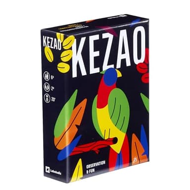 KEZAO - Jeu de Cartes coloré et Amusant avec 4 dés - Rapidité et Observation - Jeu de société Famille et Enfant – Parties Rapides et rythmées – Règles Simples, Bleu,Jaune,Jaune…