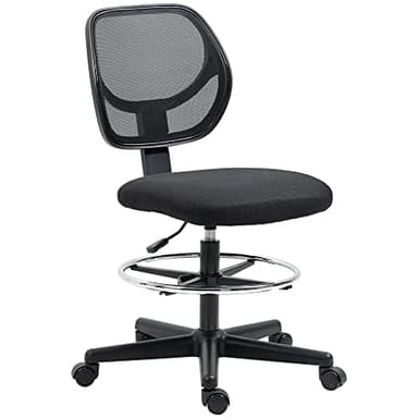 Vinsetto Chaise de Bureau Assise Haute Fauteuil de Bureau en Maille Assise Ergonomique Hauteur réglable 50-70 cm avec Repose-Pied pivotant 360° Noir