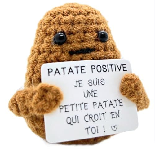 Patate Positive© | Cadeau Original & Amusant | Decoration Maison | Idee Drole | Anniversaire & Fete | Fille Garcon Femme Homme Frere Sœur Ami Enfant Ado | Surprise Collegue Bureau | Peluche Motivation