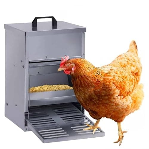 IDMarket - Mangeoire à pédale pour Poules Distributeur Automatique 5 kg Anti-nuisibles