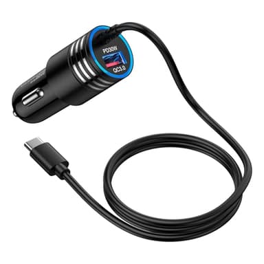 Chargeur Allume Cigare USB C Charge Rapide, 2 Ports 48W Chargeur Voiture avec 1M Câble, Prise Allume Cigare 12V pour Samsung Galaxy S25 S24 S23 S21 A05s A06s A15 A16 A34 A35 A36 A54 A55 A56 5G Xiaomi