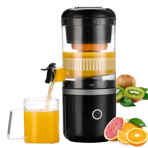 MAISON HUIS Presse-agrumes Électrique Presse-oranges Presse-citrons Extracteur de Jus Portable avec Recharge USB pour Oranges Citrons Pamplemousses Agrumes (Noir)