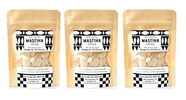 Mastic Growers Mastiha Tears Lot de 3 paquets de mastic grec 100 % naturel 60 g (3 x 20 g de larmes moyennes)