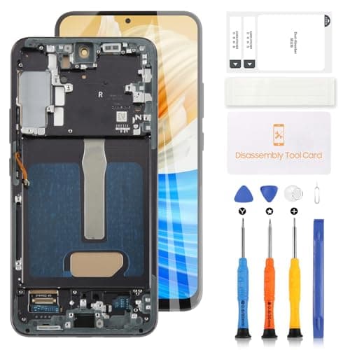 LADYSON Écran LCD TFT pour Samsung Galaxy S22+ Plus 5G S906 LCD Display pour Samsung S22 Plus 5G SM-S906B SM-S906U LCD Digitizer Assembly Touch Screen Rechange Kit + Outil avec cadre (Noir)