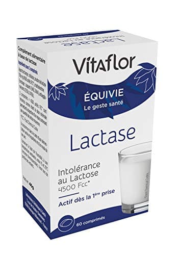 LACTASE 60 Comprimés | Intolérance au Lactose et Digestion difficile | Transforme le lactose en glucose et galactose qui sont plus facilement digérables | VITAFLOR