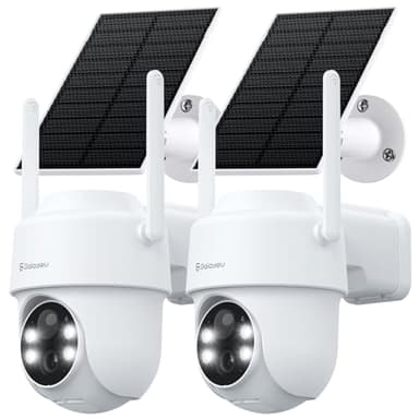 GALAYOU Caméras de Surveillance Exterieure sans Fil Solaire - 2K Camera Exteriéur 2,4GHz, Alerte Instantanée PIR, Sirène, Vision Nocturne, Audio Bidirectionnel, Alexa R1-2p