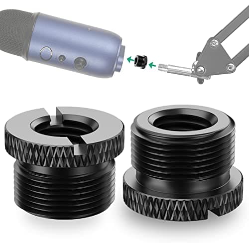 Rigych 2 Pièces Vis Adaptateur 3/8 Femelle à 5/8 Mâle pour Pied de Micro, Filetage De Vis Adaptateur de Support de Micro pour Blue Yeti, Yeti Pro Support de Microphone, Caméra, Trépied