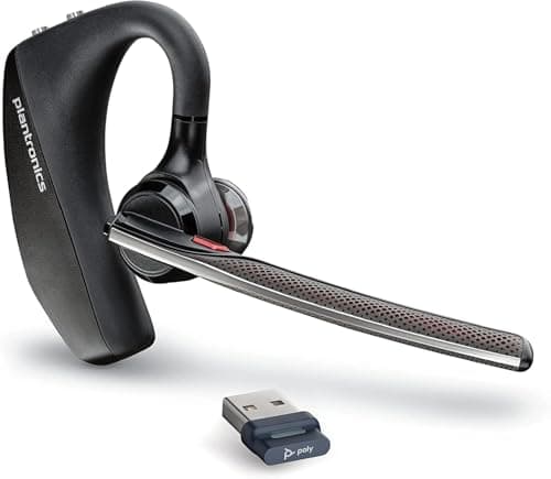 Poly Voyager 5200 UC Wireless Headset & chargeur (Plantronics) - Casque Bluetooth mono-oreille (mono) avec microphone à réduction de bruit - Connexion au téléphone portable/Mac/PC via Bluetooth