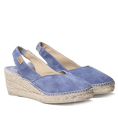 Espadrille compensée Femme en Daim - Betty-A - Indigo, 43 EU