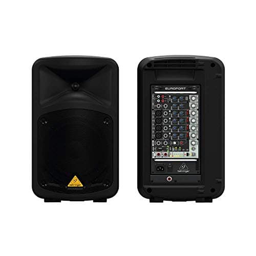 Behringer Eps500Mp3 Système de Sonorisation Portable Ultra Compact 8 Canaux de 500 Watts avec Lecteur Mp3, Reverb et Option Sans Fil