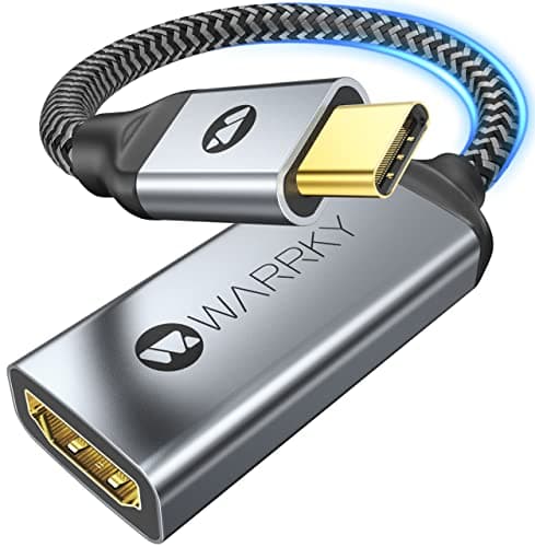 WARRKY Adaptateur USB C vers HDMI, 4K, Thunderbolt 3/4 USB-C 3.1 Gen 2 vers HDMI, Compatible avec iPhone 15 Plus Pro Max MacBook Air/Pro, iPad Pro, Galaxy, Dell