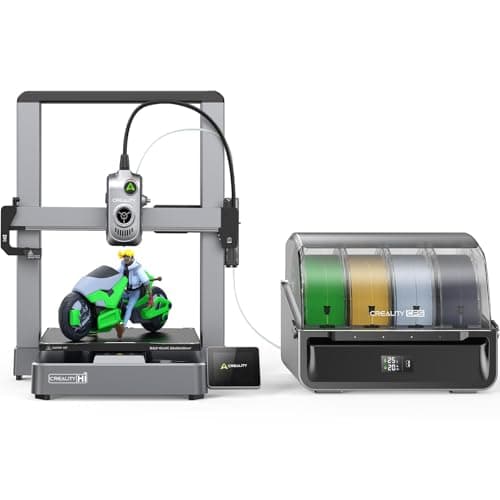Creality Hi Combo Imprimante 3D, CFS Multicolore Impression, Mise à Niveau Automatique, Haute Vitesse 500mm/s, Lecture Automatique du Filament, 95% Pré-Assemblée, Volume de Construction 260x260x300mm