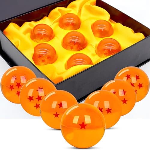 7 Boules Dragon Ball, 1 à 7 Étoiles, 4.3CM Dragon Balle, avec Boîte Cadeau, pour Décoration de la Maison, Fête Costumée, Les Anniversaires et Noël, Peut être Collectionné ou comme Cadeau pour Enfants