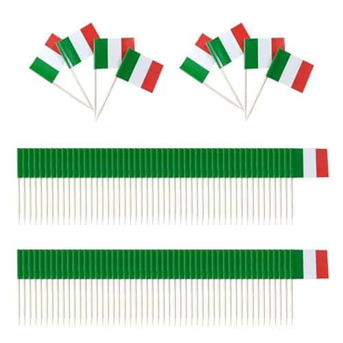 Drapeaux De Cure-Dents Italiens, Mini Drapeaux, Décoration De Fête Italienne, Décoration De Nuit Italienne, Décoration De Table Italienne, 100 Pièces