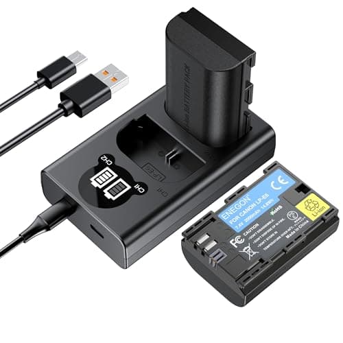 ENEGON LP-E6 Batterie de Rechange 2 Paquets et Chargeur Intelligent LED USB pour Canon LP-E6, LP-E6N and Canon EOS 5D Mark II III IV, 5DS, 5DS R, 6D, 7D, 7D Mark II, 60D, 70D 80D 90D Caméras et Plus