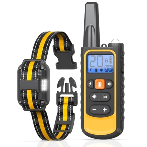 Collier Anti aboiement Chien,Collier de Dressage pour Chien avec Telecommande, Portée de 800m, étanche IP67,avec Mode Vibration, Son, Choc Statique et Lumière, pour Gros et Petit Chien.