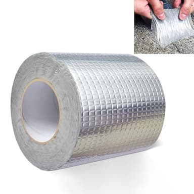 Ruban étanche en butyle Ruban 50mm x 5mdhésif Aluminium Haute Temperature ruban de réparation pour façades，Imperméables de Réparation pour fuite de toit, fissure de surface, écart de rebord de fenêtre