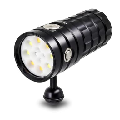 Lampe de plongée sous-marine 13000 lumens - Torche plongée étanche 100m professionnelle pour vidéo sous-marine, 120° angle de faisceau large avec recharge USB-C