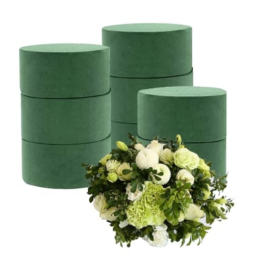 PVFZXS Lot de 8 mousses florales, pour fleurs fraîches, rondes humides et sèches, pour mariages et fleuristes, vertes
