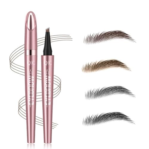Crayon à sourcils magique à 4 pointes microfourchues - Crayon à sourcils durable et résistant aux taches - Pour des sourcils naturels et définis - Marron foncé