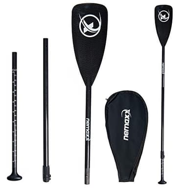 NEMAXX® Pagaie Carbon Speed pour Stand-up-Paddling 3 pièces – Pagaie Sup réglable avec Sac – Pagaie Stand-up Paddle Ultra légère 702 g – Pagaie Sup également adaptée pour Le Kayak – Pagaie Stand-up