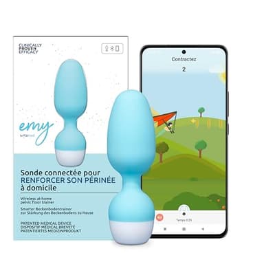 Emy | Sonde de rééducation périnéale femme | Muscler son périnée | Prévenir l’incontinence et la descente d’organes | Exercices de Kegel | Dispositif Médical connecté cliniquement prouvé | Fizimed