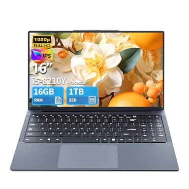 Pc Portable Gamer 16 Pouces, Ordinateur Portable Gaming Core I5 Avec Jusqu'à 3.60 Ghz, 16Go+1TB SSD Laptop, Ordinateurs Portables écran IPS 1920x 1200 FHD, Clavier rétroéclairé pleine taille Wi-Fi 5