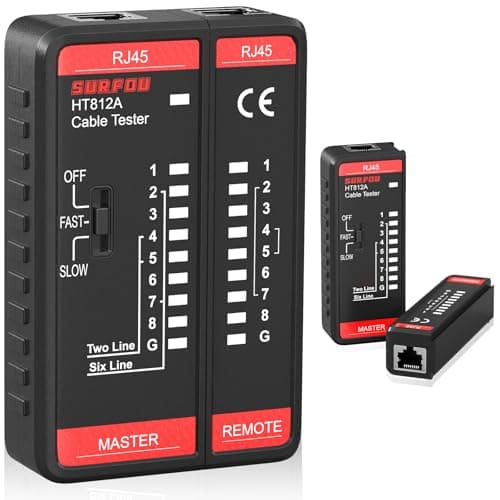 SURFOU Testeur De Cable Rj45 Prise, Ethernet Cat Cat6 Cat6a Cat7 Câble Réseau Testeurs, Network Internet Câbles Reseau Tools Tester, Idéal Pour Diagnostiquer Rapidement Les Problèmes