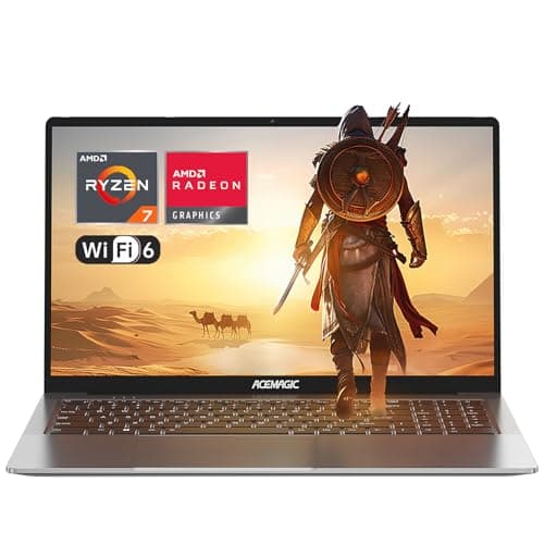 ACEMAGIC Ordinateur Portable 15.60 Pouces avec AMD Ryzen 7 5825U(8C/16T, jusqu'à 4,5GHz) 16Go Ram DDR4,512Go M.2 SSD Boîtier en Métal pour PC Portables, FHD,WiFi 6,BT5.2,HDMI,Type C