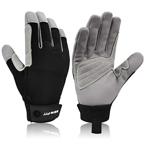 Intra-FIT Gants d'escalade, Gants de Travail en Cuir Synthétique Anti-Abrasion, Gants de Sport d'escalade, Gants en Corde pour Descente en Rappel, Alpinisme, Aventure, Sports de Plein Air, Sauvetage