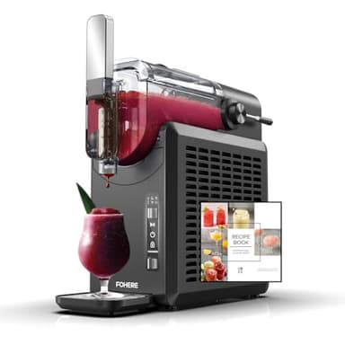 FOHERE Machine à grandir 2 l pour la maison, pas besoin de glaçons, auto-nettoyage, machine à granité 5 en 1 avec 5 réglages pour slush, cocktail, frappé, milkshake, vin, technologie Quickfreeze