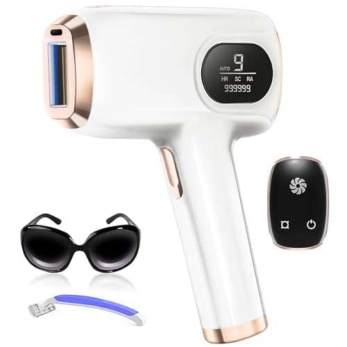 Épilateur Lumière Pulsée, Fonctions HR/SC/RA, 9 niveaux d'énergie, 999 999 impulsions lumineuses, des femmes, des lèvres, du visage, des aisselles et du corps.