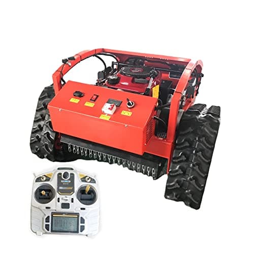 HYQNG Tondeuse à Gazon robotisée, Tondeuse à Essence à Quatre Temps avec télécommande, Puissance de 7,5 CV, Tondeuse à chenilles Monte jusqu'à 30° d'inclinaison, équipement d'entretien des pelouses