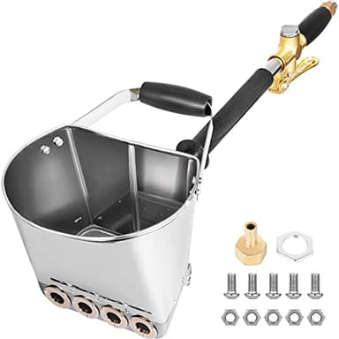 VEVOR Projecteuse d'Enduit Pistolet à Ciment Machine à Crépir avec 4 Jets Pulvérisateur de Sablon Plâtre Béton Mortier Chaux pour Peinture Murale, Argent