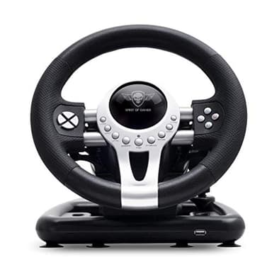 SPIRIT OF GAMER – RACE WHEEL PRO 2 – Volant de Course Avec Pédales, Palettes et Levier de Vitesse – Rotation du Volant – Support de Fixation – Double Moteur de Vibration – PS4 / XBOX ONE / PC / SWITCH