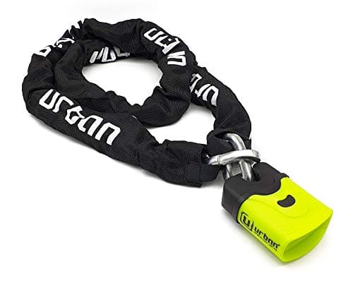 URBAN U4K170 Antivol Moto, Chaîne Haute Sécurité en Acier Trempé ø10, Cadenas Double Verrouillage, Serrure Anti-Crochetage, Antivol Vélo Chaîne Sécurité pour Ancrage Garage, Anti Vol Scooter, 170 cm