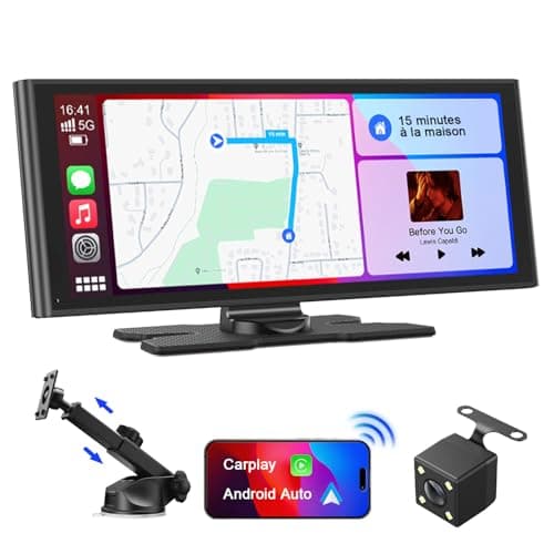 Avylet Autoradio sans Fil 9,26'' A-pple Carplay Voiture pour avec Caméra de Recul, Écran Tactile Portable, Navigation GPS, Contrôle Vocal Google/Siri, Android Auto, Bluetooth, AUX/FM, Mirror Link, OTA