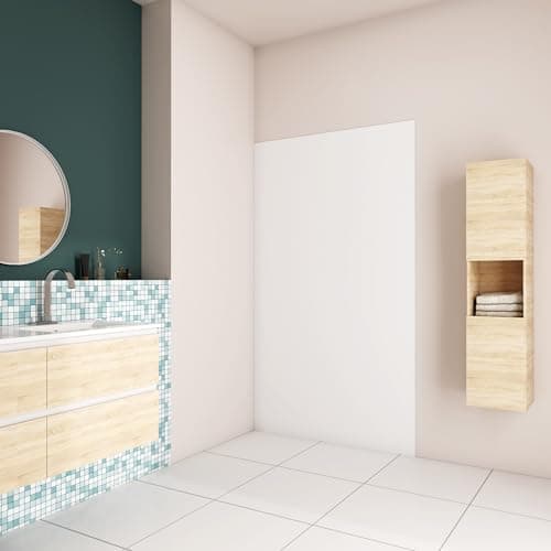 AICA Panneau mural de douche blanc 90x210cm Panneaux muraux salle de bain habillage mural aluminium